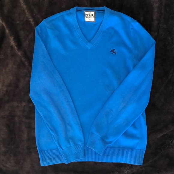 Express Ribbed Cotton V Neck Sweater - Picture 3 of 4